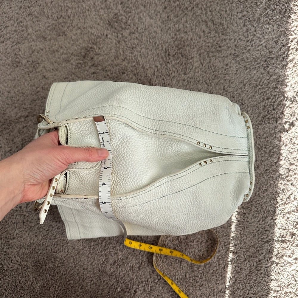 Celine White Bittersweet Large Pebbled Leather Hobo with Drawstring Vintage - Picture 9 of 16